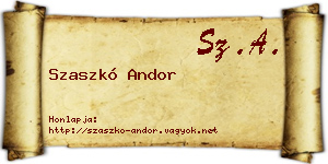 Szaszkó Andor névjegykártya